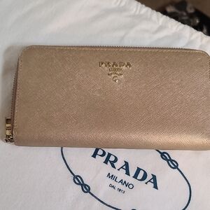 Prada Metallic Gold Women's Wallet